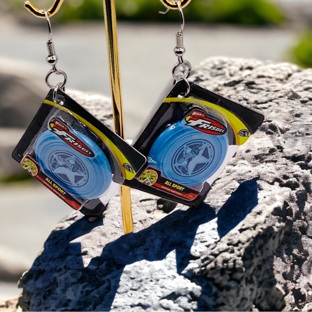 Frisbee novelty earrings